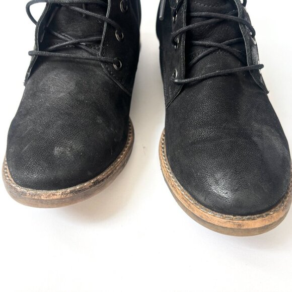 Diba Eli Genuine Black Suede Leather Combat Ankle Booties - sz 8 - Picture 11 of 12